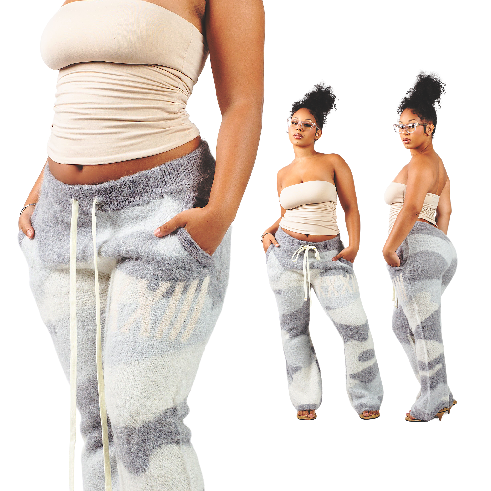 Winter Camouflage: Mohair Flare Pants