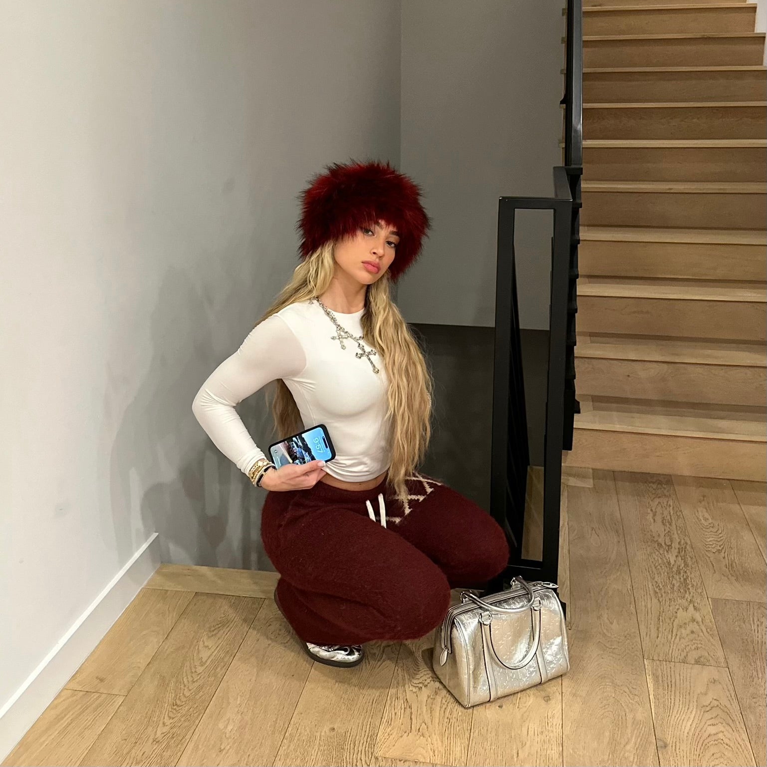 Rouge Velour: Mohair Flare Pants