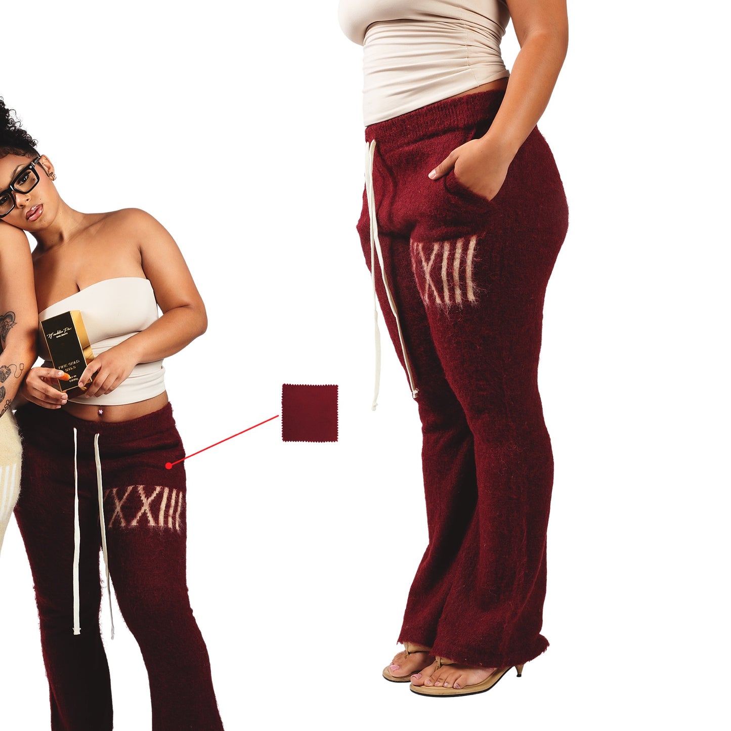 Rouge Velour: Mohair Flare Pants
