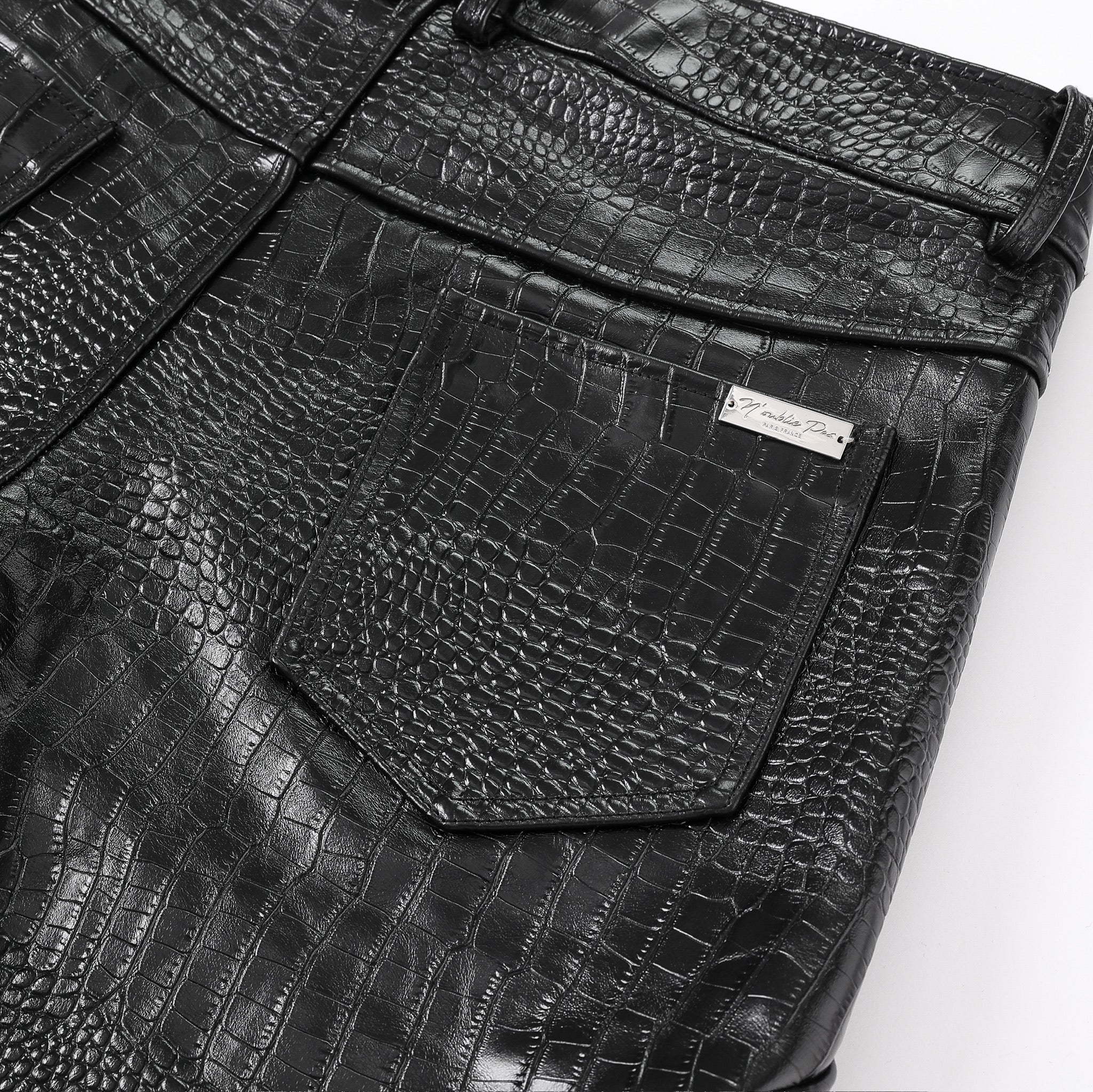 Croc Leather Shorts