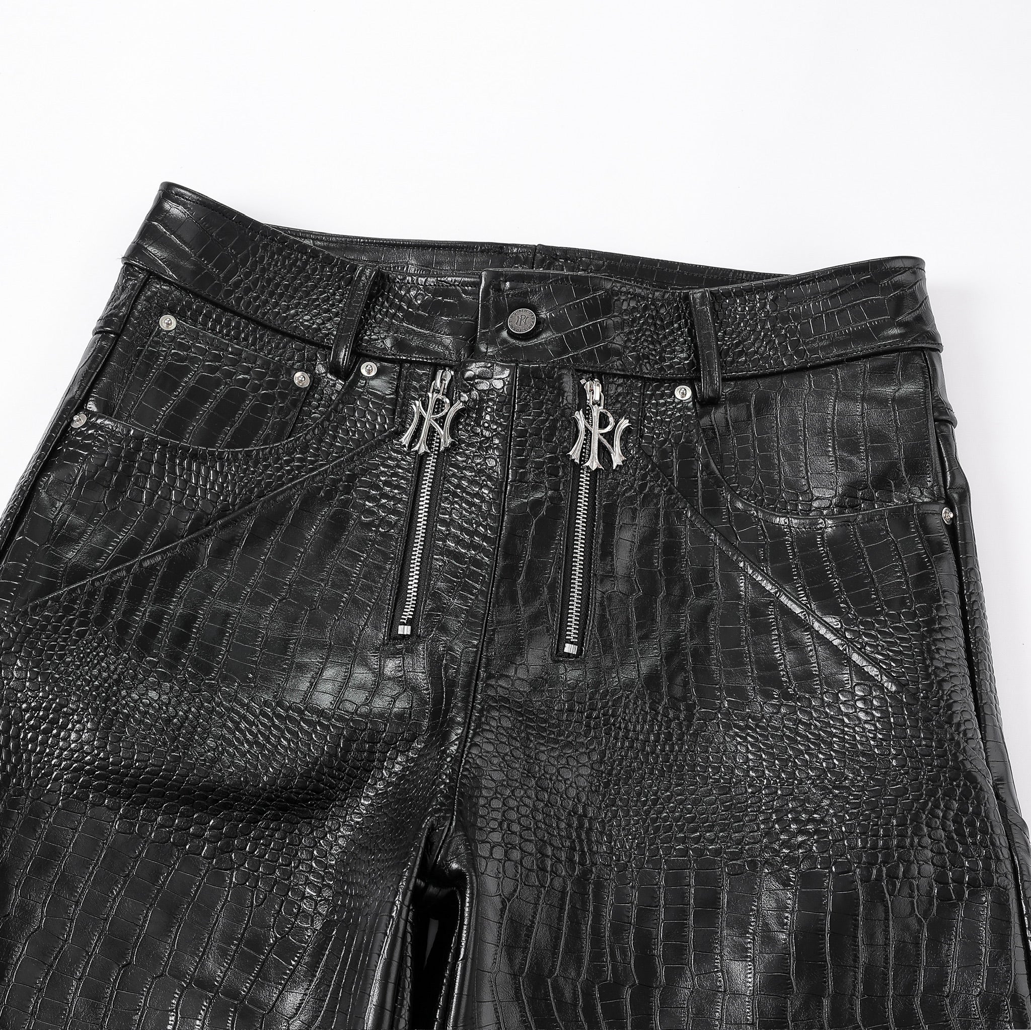 Croc Leather Shorts