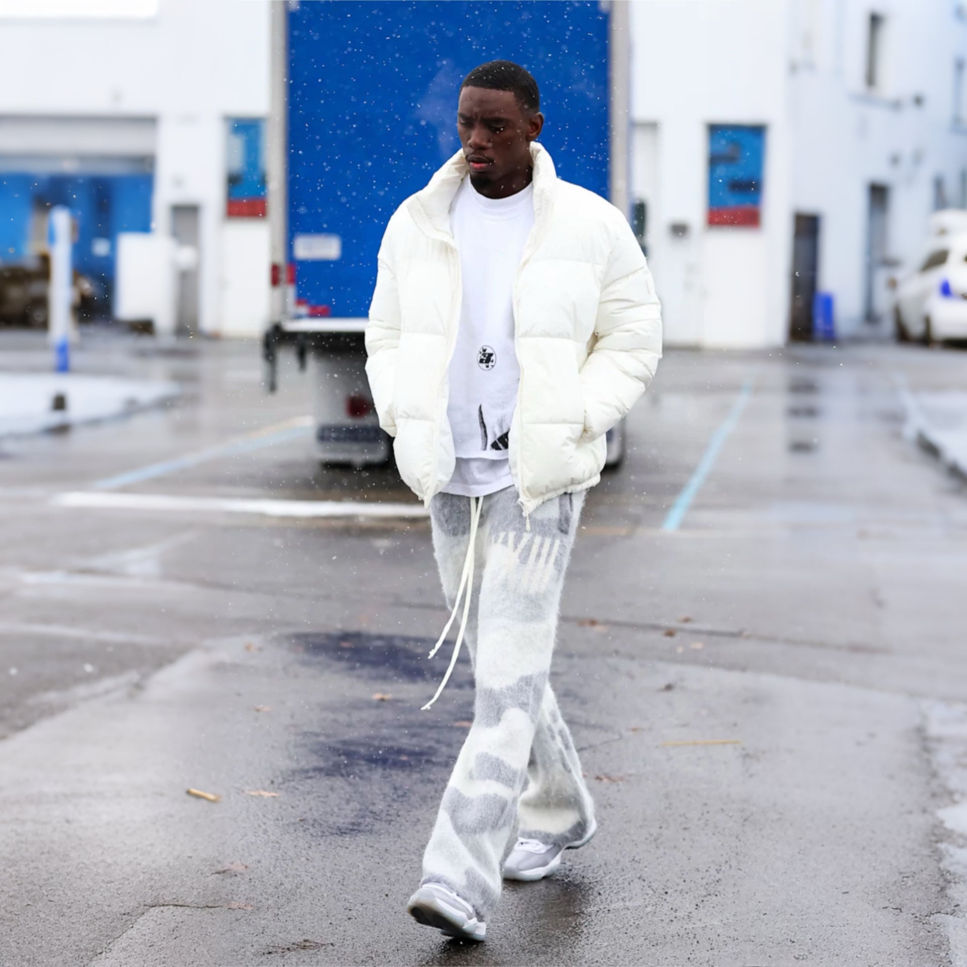 Winter Camouflage: Mohair Flare Pants