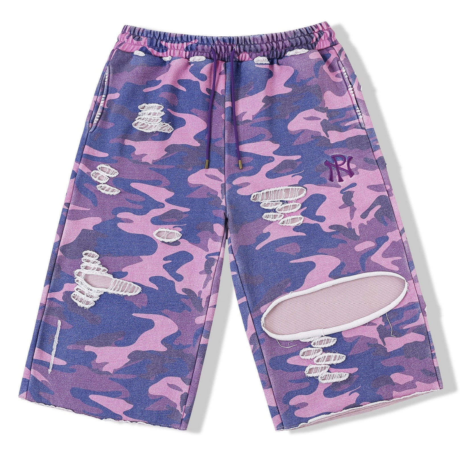 Purple Camouflage Cropped Sweats