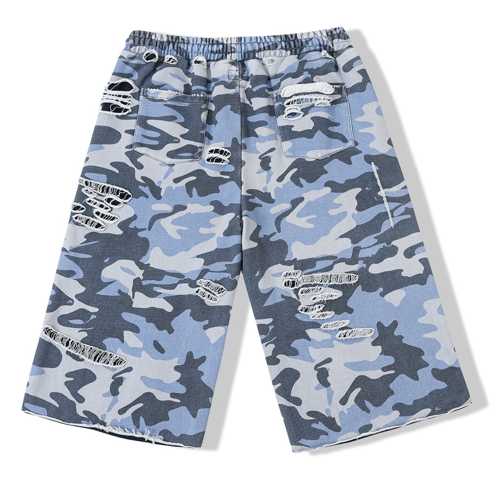 Blue Camouflage Cropped Sweats