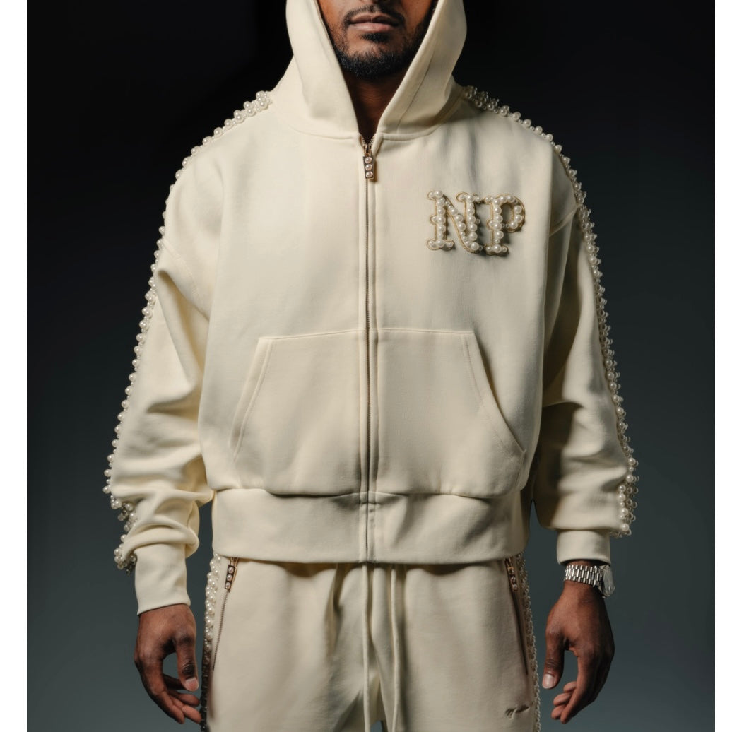 Escobar Pearl Embellished Zip-Up