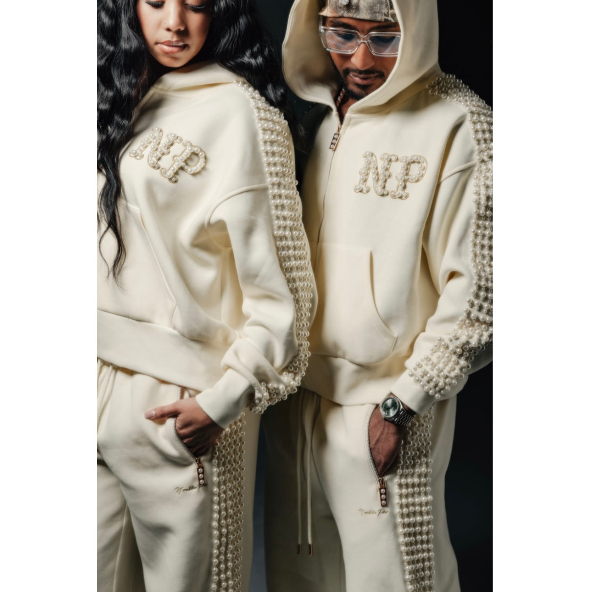 Escobar Pearl Embellished Zip-Up