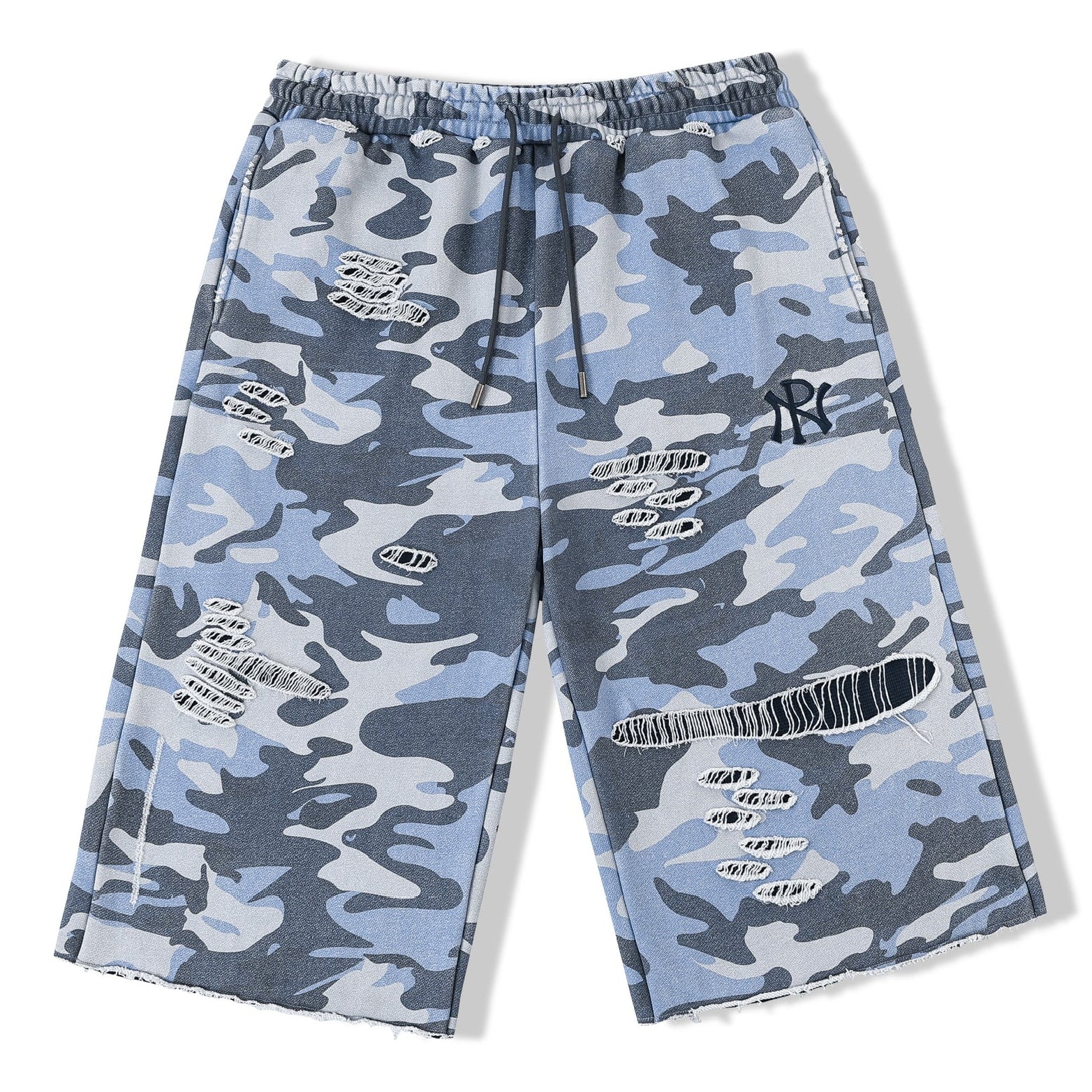 Blue Camouflage Cropped Sweats