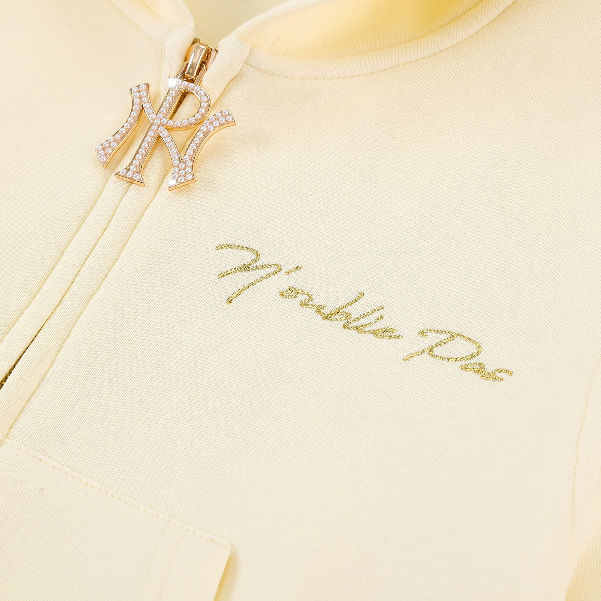 Savannah Pearl Embellished Zip-Up