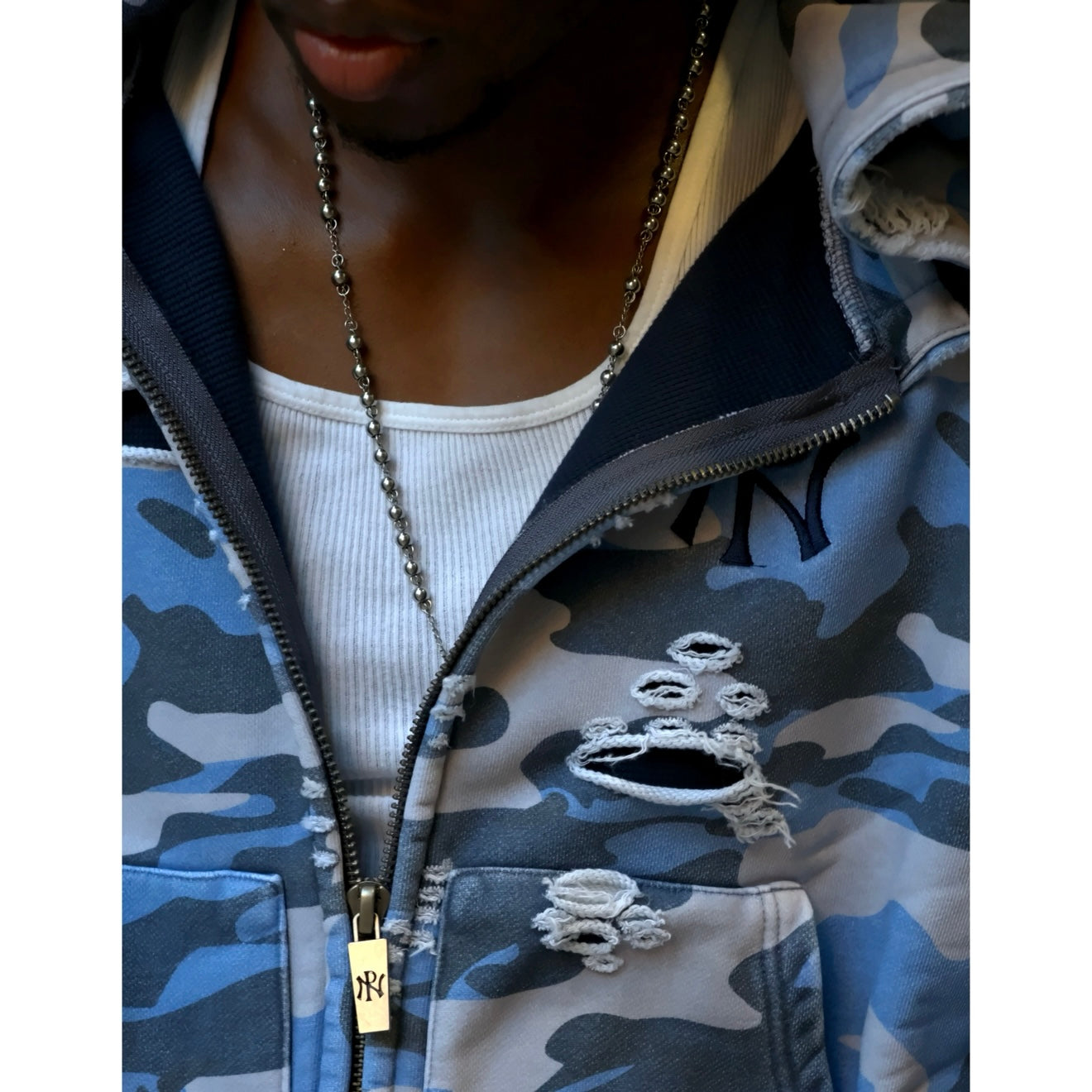 Blue Camouflage Adam Sandler Zip-Up